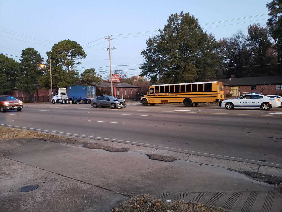 Crash on Shelby Dr west of Airways Blvd. Crash is in front of Bunny Cleaners