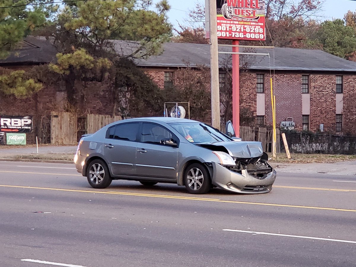 Crash on Shelby Dr west of Airways Blvd. Crash is in front of Bunny Cleaners