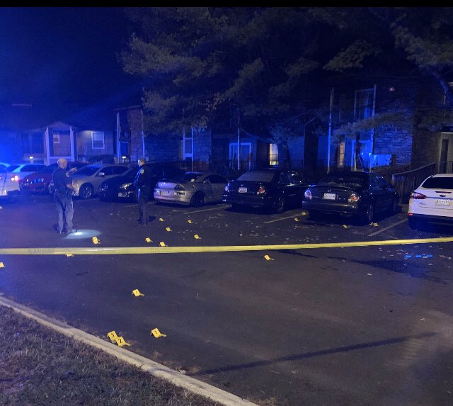 More than 20 evidence markers riddle the scene of early morning shooting in South Nashville