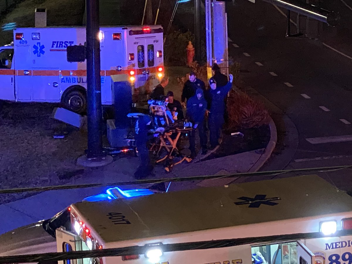 Charlotte Pk and 28th Avenue North shutdown after accident involving ambulance and another vehicle. One person inside the ambulance that was hit had to be put on another ambulance