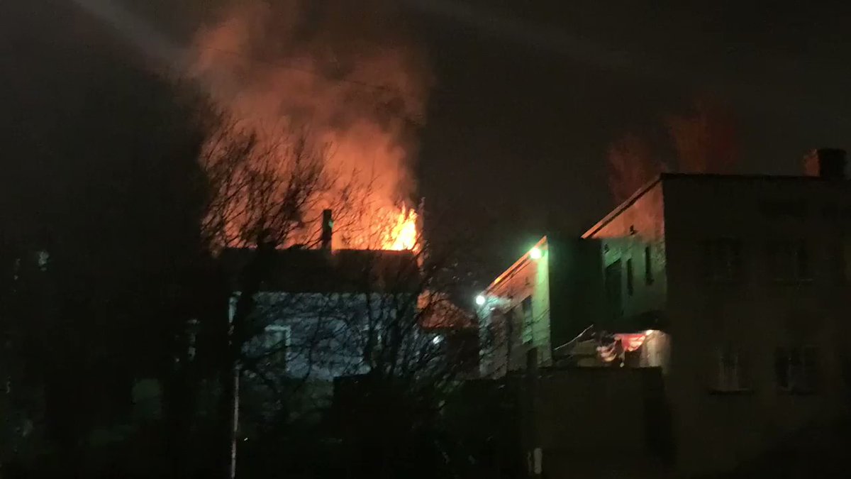 Firefighters working to put out fire on North Broadway in North Knoxville. 