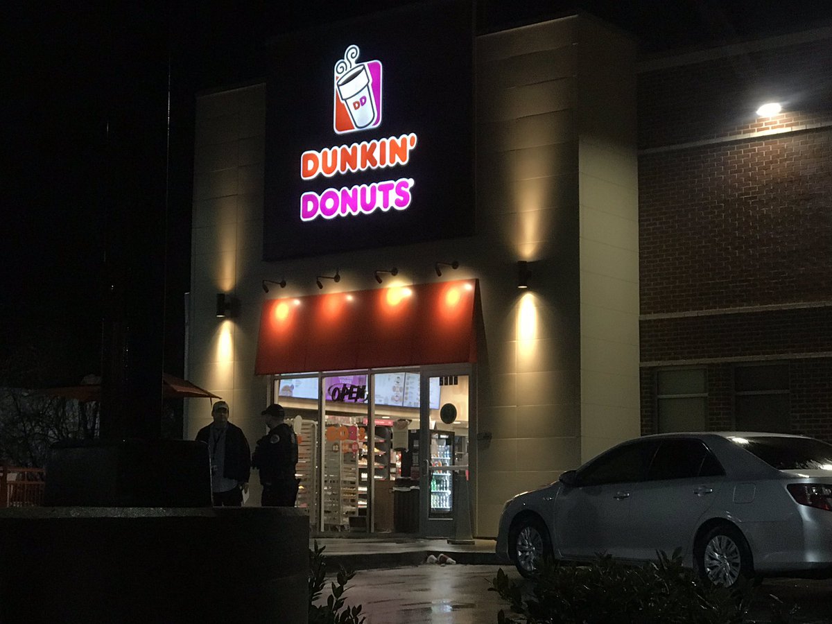 Metro Police are responding to an armed robbery at Dunkin Donuts on Cane Ridge Road in Antioch. The suspect is at large after running out the back door with cash