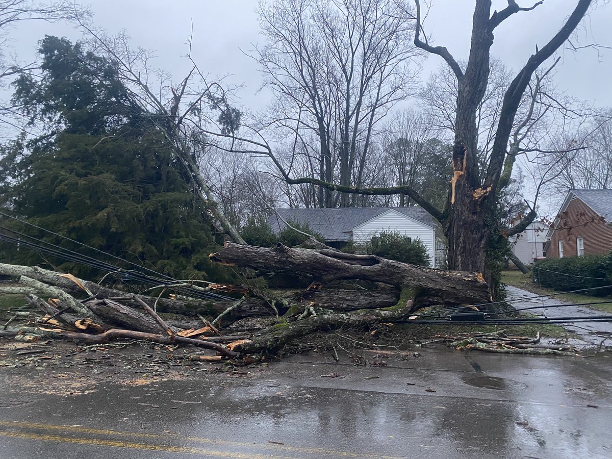 More damage in Lawrenceburg. This neighborhood is across the street from the Middle School. One woman telling she was scared as she heard the storm roll through last night. She has no power