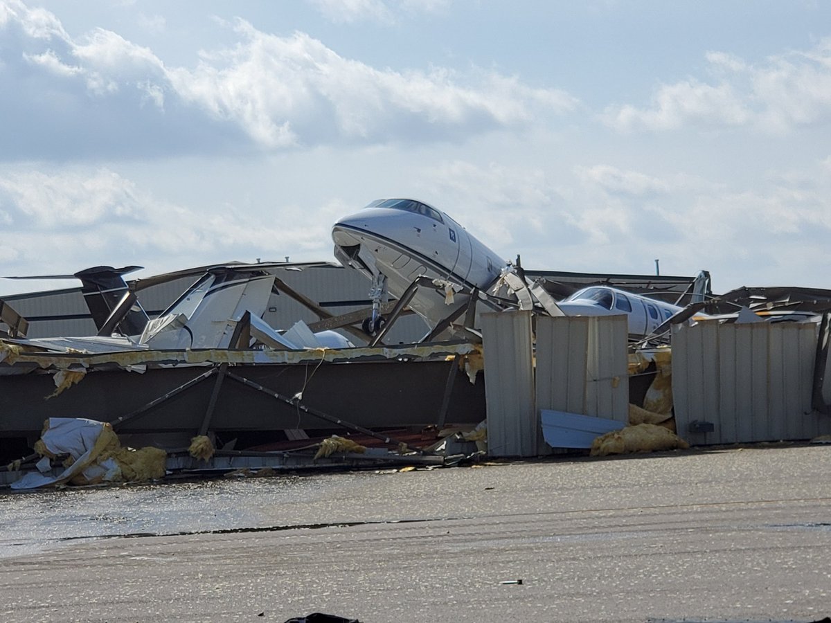 Before the overnight tornado struck Germantown & East Nashville, it made a direct hit on John Tune Airport in West Nashville