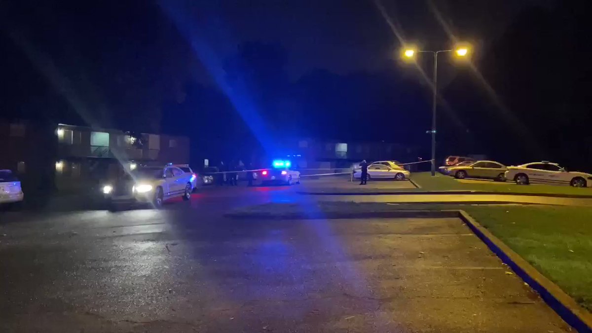 MEM_PoliceDept  on the scene of a fatal shooting at the Hilldale Apts. off Frayser-Raleigh Rd. Man found dead in the parking lot.  