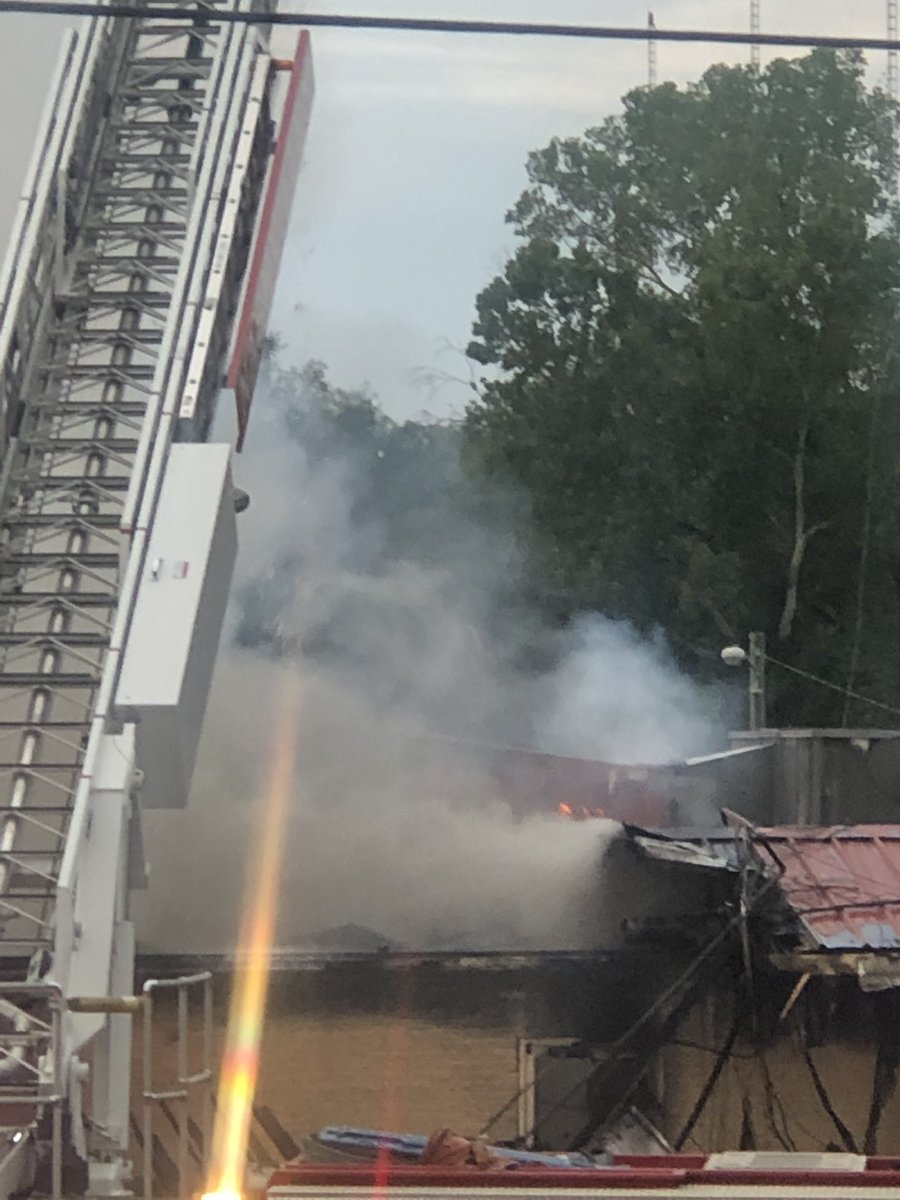 Nashville Fire Dept. battling a large fire at an abandoned motel off I-65 in North Nashville