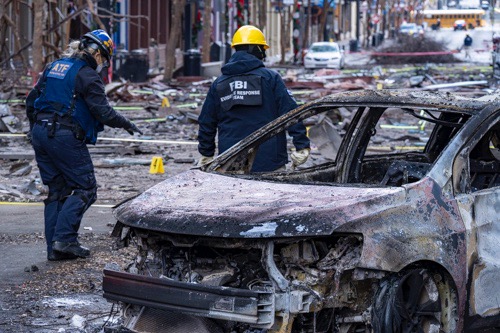 These photos were taken in Nashville at the blast site. FBI and ATF Evidence Response Teams (ERT) continue to process the scene of the Christmas Day explosion in Nashville, TN. The teams are searching for evidence to assist in the ongoing investigation