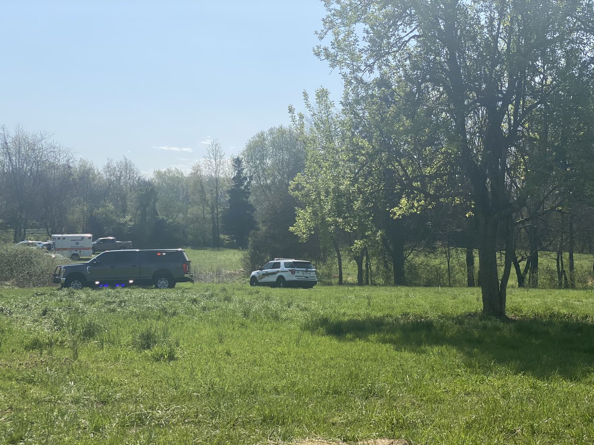 Sheriff's Office says a man who lived in this mobile home on Shun Pike near Hwy 76 was airlifted to the hospital after a reported shooting. Two suspects were apprehended and somehow knew the victim. THP helicopter helped find at least 1 suspect in field off Hwy 25