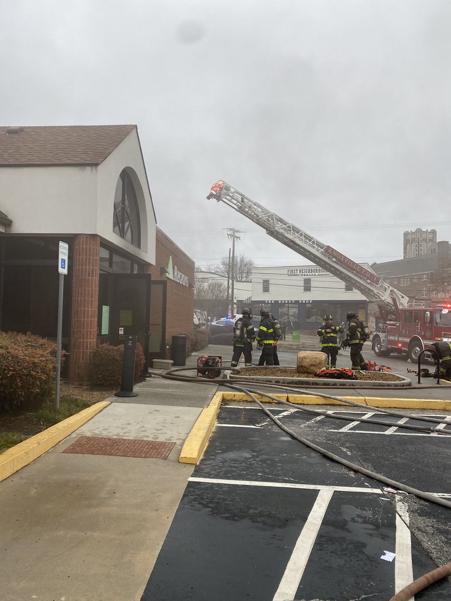 Knoxville Fire Department is currently on scene of a structure fire at regions Bank located at 707 N. Broadway