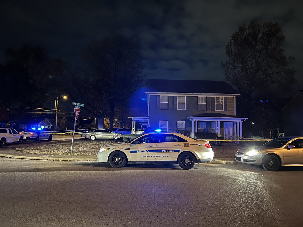 Shooting right near GEODIS Park. This is at the corner of Vine Hill and sycamore. Two men shot. One died, the other injured. No suspect in custody