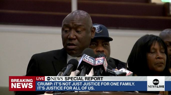 Attorney Ben Crump says of charges brought against officers in connection with Tyre Nichols' death:   We want to proclaim that this is the blueprint going forward for anytime, any officers. will be held accountable