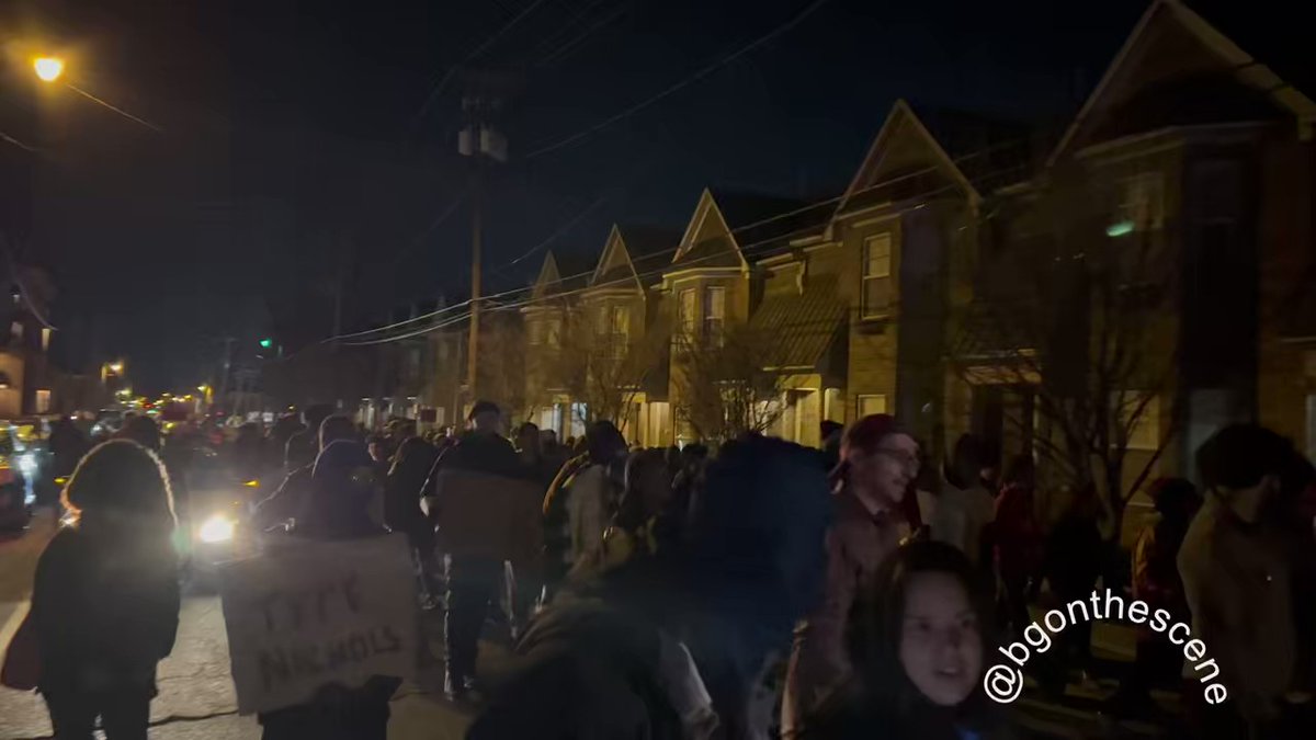 Out of your house, and into the street. chants as protesters march through Memphis tonight