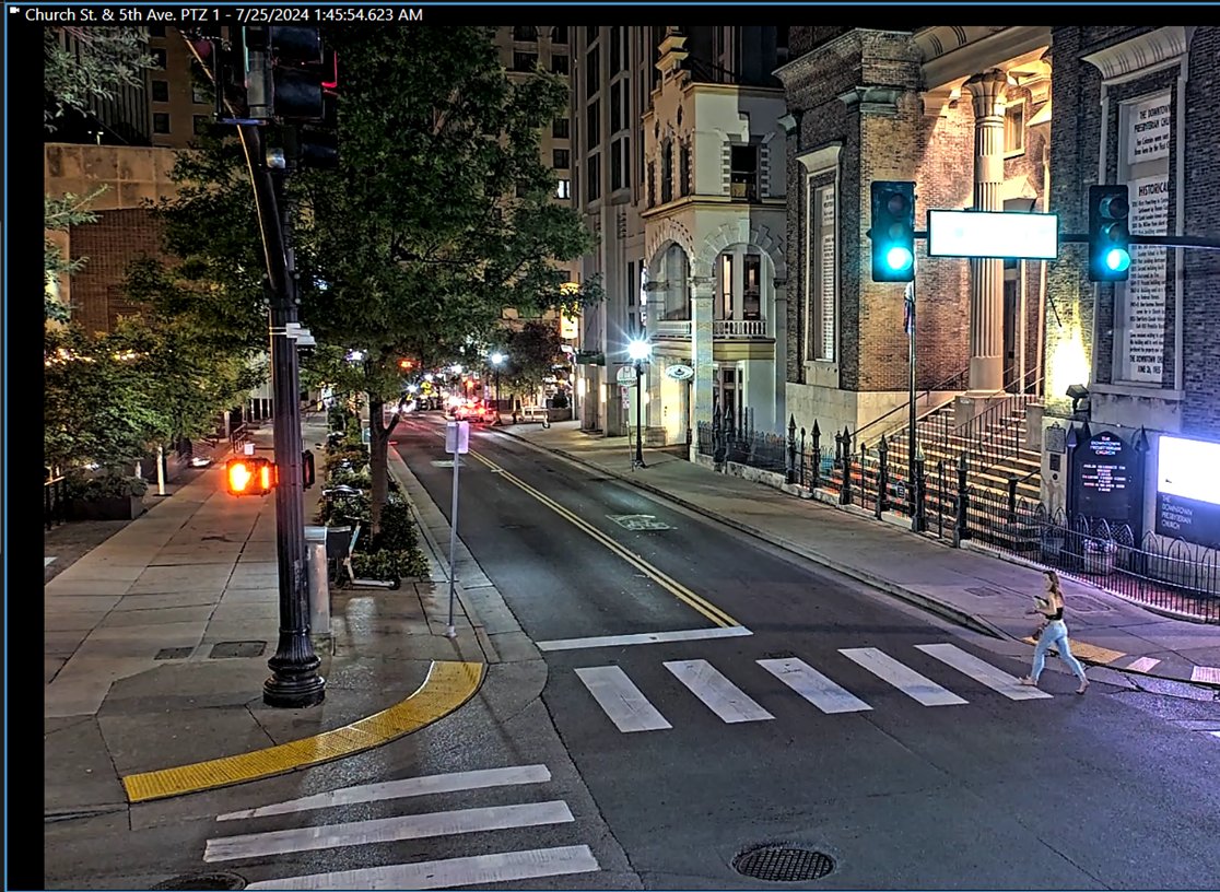 Officers are searching around the riverbank at 1st and Woodland for Alexandria Chmiel, 33, who is visiting from NJ. She became separated from her friend at 3rd and Broadway before 2 a.m. and was reported missing at 3:42 a.m. She is last seen on downtown cameras at 1st and  Woodland