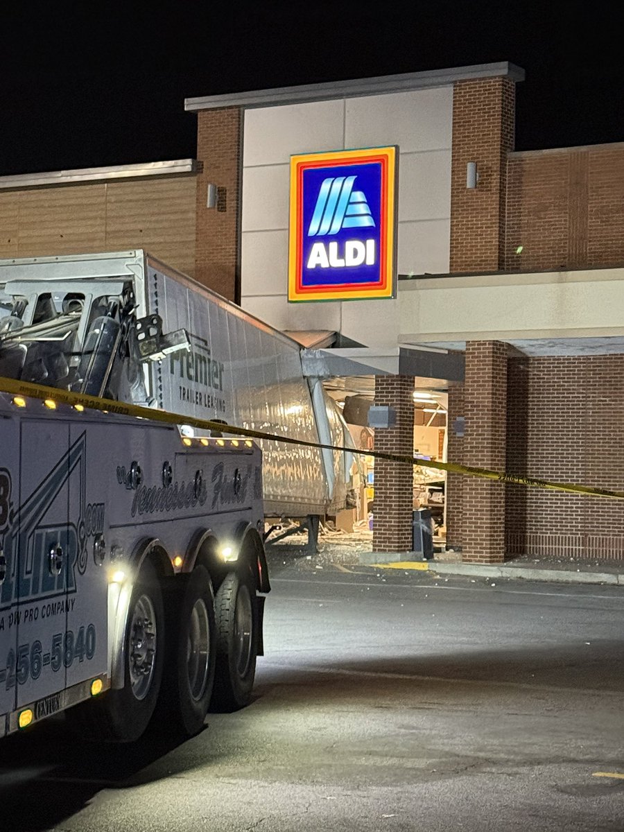 A semi-truck has crashed into the ALDI off Gallatin Ave in East Nashville. No injuries have been reported. The cab of the truck is sitting inside the store like a shopping cart in the middle of an aisle. The driver is being questioned 